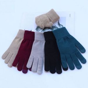 BESTELLA Winter Knitted Acrylic <b>Gloves</b> Warm <b>Screen</b> <b>Touch</b> Solid Color Daily Sports for Men Women Wholesale - Product Image 1