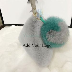 Stylish Plush Rabbit Fur Triangle Handbag for Fashion <strong>Lovers</strong> - Product Image 3