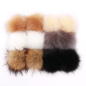 Nep Haarballen Haarbal Pom Pom Hoed Top Decoratie Diy Bal Faux Vos Bont Pompom Zachte Vrouwen Kind Cap Accessoires - Product Image 3