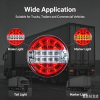 Feu arrière LED Hamburger pour camion, remorque, châssis, camping-car, 12-24V, universel, rond, feu de position arrière