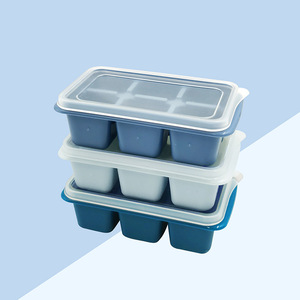 6 Compartment Ice <b>Cube</b> Mold With Lid Household Refrigerator Ice Tray For Family Use Freezer Safe - Product Image 2