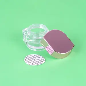 Frascos de plástico transparente Rosa vacíos personalizados únicos de 15G, envase de plástico cosmético, envase acrílico, tarro de crema