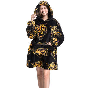 Stock Différents Motifs Dessin Animé Panda Chien Chaud Taille Régulière Adulte 90cm Hiver Confortable Surdimensionné Portable Couverture à Capuche - Product Image 6