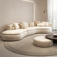 Canapé personnalisé haut de gamme de luxe léger de forme spéciale incurvée nordique salon grand et petit appartement Type canapé en tissu technologique
