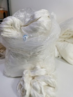 Briques supérieures naturelles non teintées fibre fournitures d'art feutrage filature teinture tissage bricolage crayon itinérant blanc 100% soie de mûrier ruban