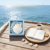 1 Carnet Blanc Pur Fait Main Écologique Souvenir de Bord de Mer Fabriqué à Partir de Coquillages Naturels