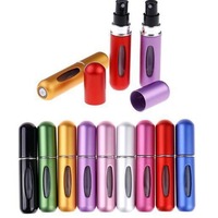 Vente en gros de flacons en aluminium de 5 ml, finition mate, vaporisateur de parfum portable de poche, huiles essentielles, rechargeable, impression sérigraphique