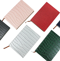 Carnet de notes à spirale en cuir PU effet crocodile, couverture rigide, ligné/carré, 80 feuilles imprimées, fermeture magnétique facile
