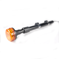 Avertissement d'urgence pour moto Feu arrière ambré LED Signal rotatif clignotant Montage sur poteau Avertissement arrière de moto