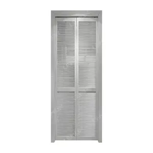 Simple Modern Design American Louvered Wooden Folding Door Single Internal Wooden Casement Swing Doors