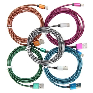 Câble USB-C de type C en tissu de 2 m, câble de synchronisation de données, câble de charge rapide USB vers type C pour <span class=keywords><strong>Xiaomi</strong></span> <span class=keywords><strong>Redmi</strong></span> <span class=keywords><strong>Note</strong></span> <span class=keywords><strong>9</strong></span> Samsung S10 - Product Image 1