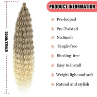 Extensions de cheveux naturels ondulés pour femmes, boucles crépues douces, tresses au crochet, style russe Top Girl Freetress