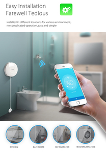 Sensor de Alarma de Fugas de Agua Inteligente Tuya de 90dB, Detector de Inundaciones WiFi para Automatización e Integración de Seguridad MYQ-ZWS01 SZMYQ 90db Sonido Fuerte - Product Image 4