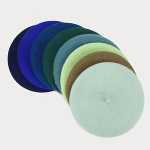 หมวกเบเร่ต์ปักลายออกแบบเอง ทำจากขนสัตว์ 100% สำหรับผู้หญิงและผู้ใหญ่ ขายส่ง หมวกเบเร่ต์แบบเรียบย้อมสีสำหรับผู้หญิง - Product Image 3