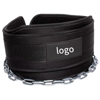 Équipement de gymnastique confortable en polyester et nylon chaîne pondérée soutien de la taille haltérophilie traction ceinture de trempage avec chaîne