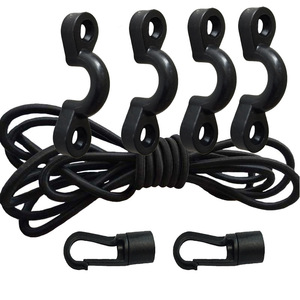 Outdoor Storage Rope Set With <b>Hooks</b> And <b>Clips</b> 7Mm Elastic Cord For Garage Organization And Neatening - Product Image 4