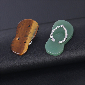 Kristal ayakkabı kolye zarif doğal kuvars gül kristal plaj terlikleri kolye Reiki enerji dengesi narin muska mücevherat - Product Image 6