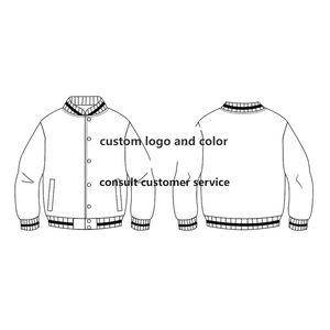 Nouvel arrivage de <span class=keywords><strong>veste</strong></span> universitaire surdimensionnée à fermeture éclair avec logo personnalisé pour hommes <span class=keywords><strong>veste</strong></span> punk pour hommes noire avec rivet et <span class=keywords><strong>bosse</strong></span> pour ongles - Product Image 3