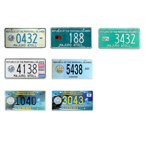 Placas de matrícula de las Islas Marshall Guinea personalizado en relieve en blanco sublimación coche placas de matrícula de aluminio - Product Image 1