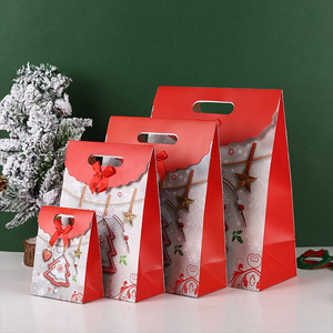Santa Claus <strong>Red</strong> Christmas Snowflake Paper <strong>Gift</strong> <strong>Bags</strong> With Self-Sealing - Product Image 5