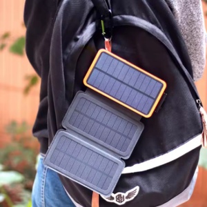Custom Logo 10000mAh <b>Waterproof</b> Dustproof Drop-Proof Solar Power Bank LED <b>Torches</b> PVC Material Micro USB Input LI-Polymer - Product Image 3