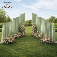 Support de toile de fond ANNIELU en métal, forme ondulée, pour décoration de scène de mariage et d'événements