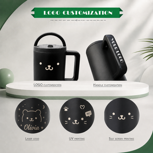 Custom Logo and Cartoon Pattern Stainless Steel <b>Insulated</b> <b>Mug</b> with Handle Reusable Coffee Tumbler - Product Image 5
