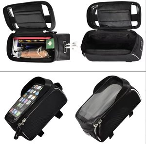 <span class=keywords><strong>กระเป๋า</strong></span>ใส่โทรศัพท์กันน้ำสำหรับจักรยานแบบติดตั้งบนท่อหน้าพร้อมซิปปิด วัสดุ PU น้ำหนักเบา สำหรับโทรศัพท์ขนาด 6.5 นิ้ว - Product Image 3