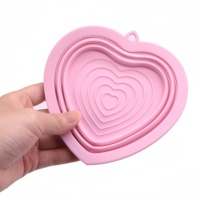 Produits pour chiens entièrement personnalisés, bol pliable pour animaux de compagnie en forme de cœur, durable, en silicone de qualité alimentaire, bol d'eau pliable pour chien