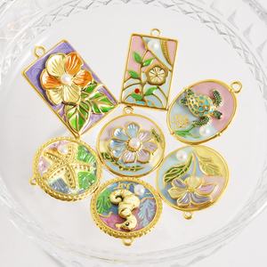 Colgante Personalizado de Acero Inoxidable 304 con Perla Natural en Forma de Gota de Aceite, Accesorios para DIY, Dijes para Pulseras y Collares con Temática Oceánica - Product Image 2