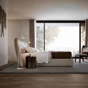 Moderno tessuto in lino di cotone color crema imbottito con <span class=keywords><strong>letto</strong></span> King Size con <span class=keywords><strong>testiera</strong></span> <span class=keywords><strong>letto</strong></span> <span class=keywords><strong>letto</strong></span> <span class=keywords><strong>180</strong></span> matrimoniale Set <span class=keywords><strong>letto</strong></span> matrimoniale camera da <span class=keywords><strong>letto</strong></span> mobili - Product Image 5