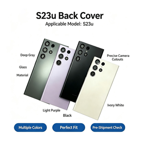 กระจกหลังขายส่งสำหรับ Samsung Galaxy S23 Ultra S23u ฝาครอบแบตเตอรี่ด้านหลังอะไหล่ซ่อมพรีเมียม - Product Image 1
