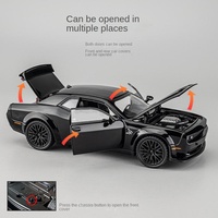 Challenger Charger SRT Modèle de voiture en métal moulé sous pression 1:32 avec amortisseurs, simulation sonore et lumineuse, portes ouvrables, modèle de voiture en alliage à rétrofriction