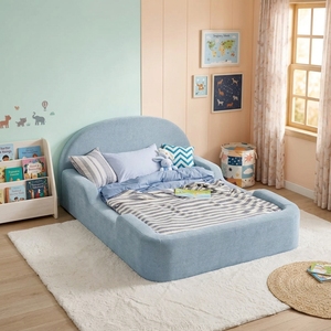 Vente en gros usine – Cadre de <span class=keywords><strong>lit</strong></span> pour grands enfants en mousse souple sans bois, avec housse lavable et imperméable, adapté aux 3 ans et plus - Product Image 2