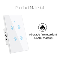 Interruptor de Luz LED Inteligente Wifi Estándar Estadounidense de 1/2/3/4 Botones, Panel de Pared Táctil, Interruptor Inteligente para el Hogar, Control por Voz, Ewelink, Alexa