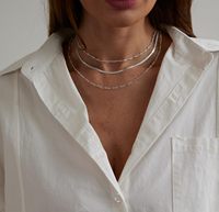 Ensemble de chaînes à maillons en corde torsadée à trois couches en argent avec chaîne serpent 2.5 et collier Figaro 35 + 38 + 42cm à la mode N0441
