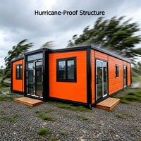 Casa Contenedor Expandible de Alta Seguridad, Resistente a Huracanes, de 3 Dormitorios, con Lavandería Separada, para Hogar Modular con Encimera de Cuarzo