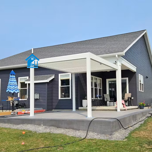 Pérgola Retráctil de Lujo con Revestimiento en Polvo WPC Sweet Home <span class=keywords><strong>Mia</strong></span>, Ecológica, Soportes para Pantalla, Fácil de Montar, Impermeable - Product Image 1