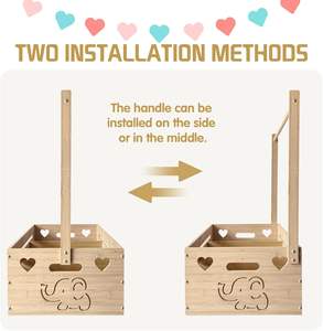 Bebek duş sandık dolap bebek taşıyıcı gebelik için kollu sepet bebek çamaşır sepeti ahşap sandık yeni ebeveyn - Product Image 2