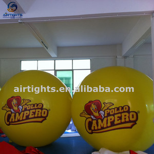 บอลลูนพีวีซีร้อนบ้าแขวนหรือบินสีเหลืองก๊าซฮีเลียมทรงกลมพองด้วยการพิมพ์โลโก้ - Product Image 4