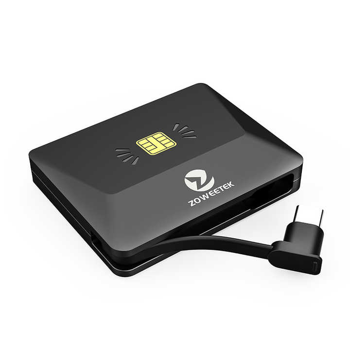 ZOWEETEK 2024 New Design Mobile Card Reader Small Smart IC ID Card ...