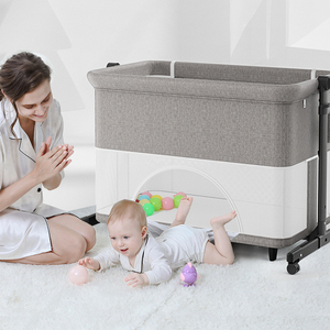 Berceau bébé pliable en tissu de coton, réglable en hauteur, avec fermeture éclair et fonction de balancement, directement de l'usine - Product Image 4