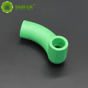 PPR verde de 125mm puede soportar materiales de plomería de agua caliente accesorios de tubería reciclados toma de codo de soldadura