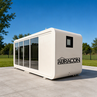 Maison-capsule Apple en structure acier, moderne, préfabriquée et mobile, pour glamping, cabane, complexe hôtelier, camping et location.