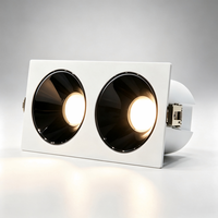 Spot lumineux encastrable LED à double tête, boîtier en aluminium moulé sous pression, spot de plafond à intensité variable de 5 à 100 %, compatible avec Lutron Legrand