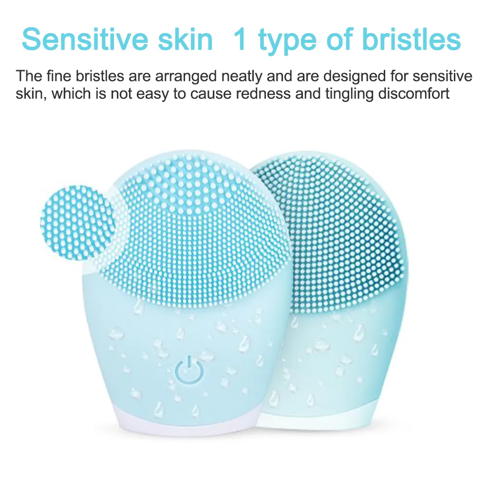 KKS Beauti Product Facial Lift Waterproof Sonic Massage Electric Silicone Facial Cleansing Brush