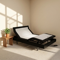 Cadre de lit en métal moderne avec base électrique intelligente réglable, massage du corps entier (3 niveaux d'intensité), utilisation hôtelière