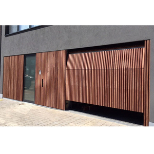 <span class=keywords><strong>Porte</strong></span> de <span class=keywords><strong>garage</strong></span> électrique en bois massif invisible à barres verticales en chêne américain de style nouveau avec moteur - Product Image 2