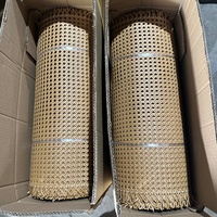 Tissage synthétique de meubles PE PVC personnalisé en gros Matériau naturel brut Canne en plastique Sangle de rotin Rouleaux de rotin