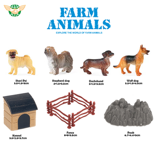 Nuevo modelo de juguetes para perros de <span class=keywords><strong>PVC</strong></span>, 12 Uds., varios perros y 1 <span class=keywords><strong>caseta</strong></span> de <span class=keywords><strong>perro</strong></span>, 1 Montaña y 4 vallas, juguetes pequeños simulados para perros para niños - Product Image 4